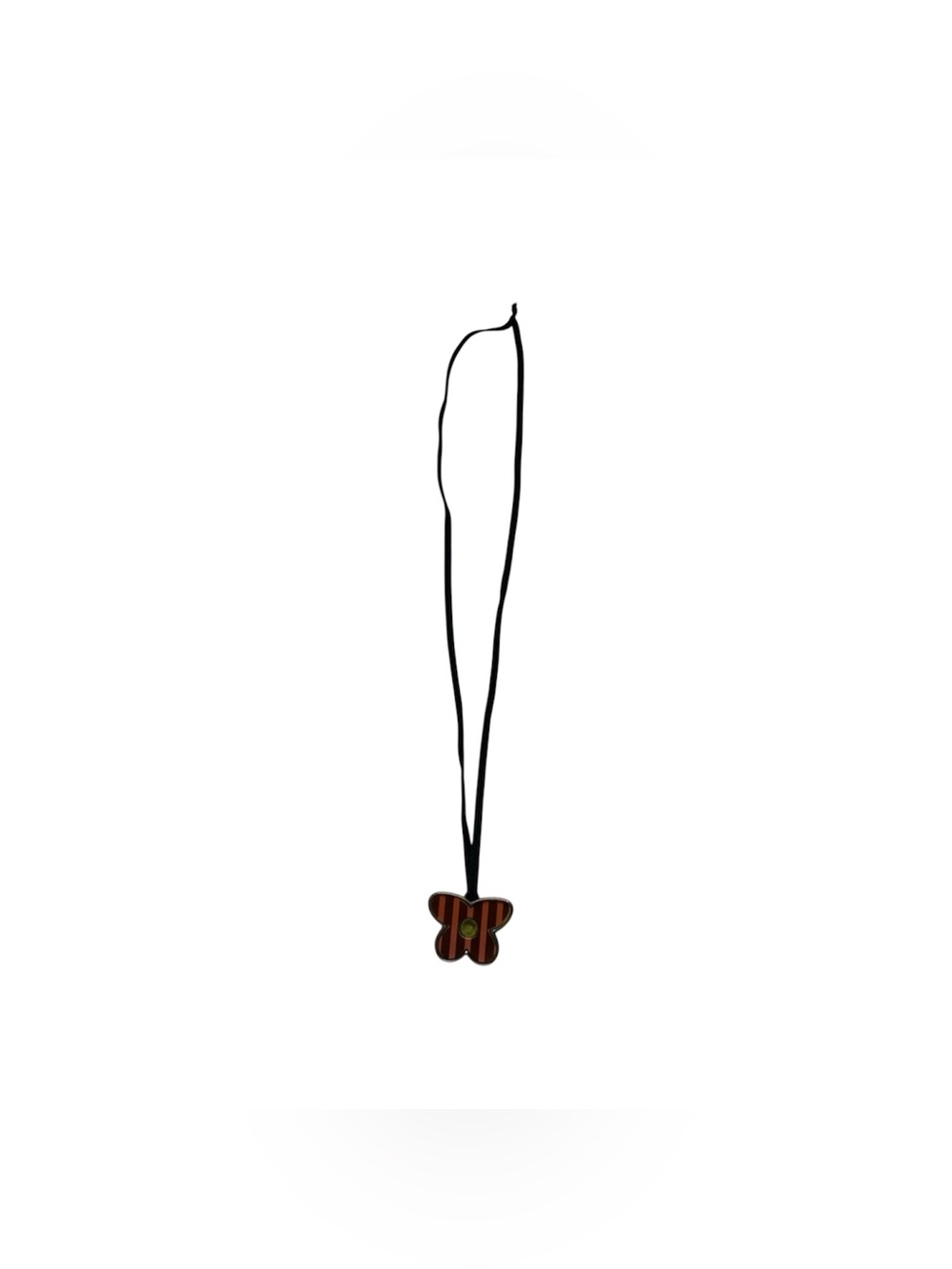 Women’s Orange and Brown Stripped Butterfly Necklace
